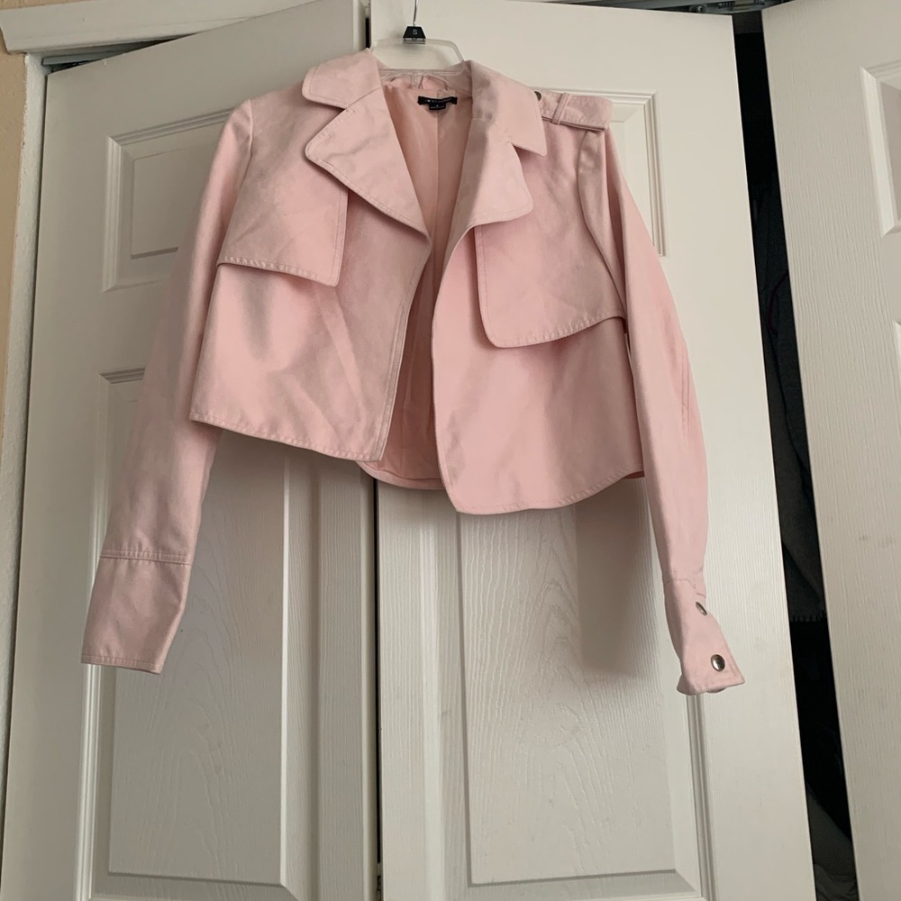Baby pink suede like jacket